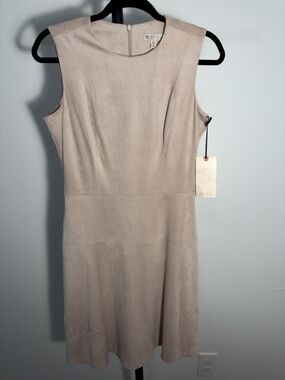 Lila Rose, Suede Dress, Pale Beige